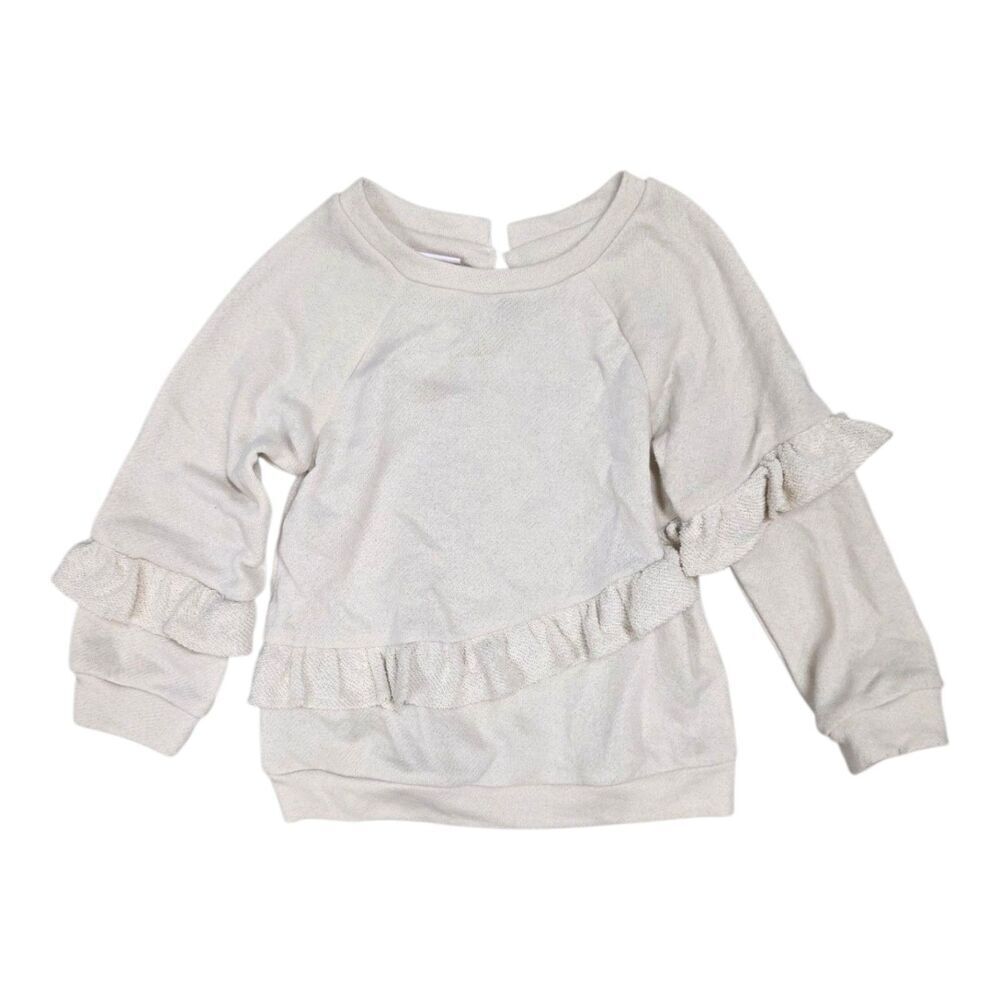 Bonnie Jean Oatmeal Beige Ruffle Sweater 5